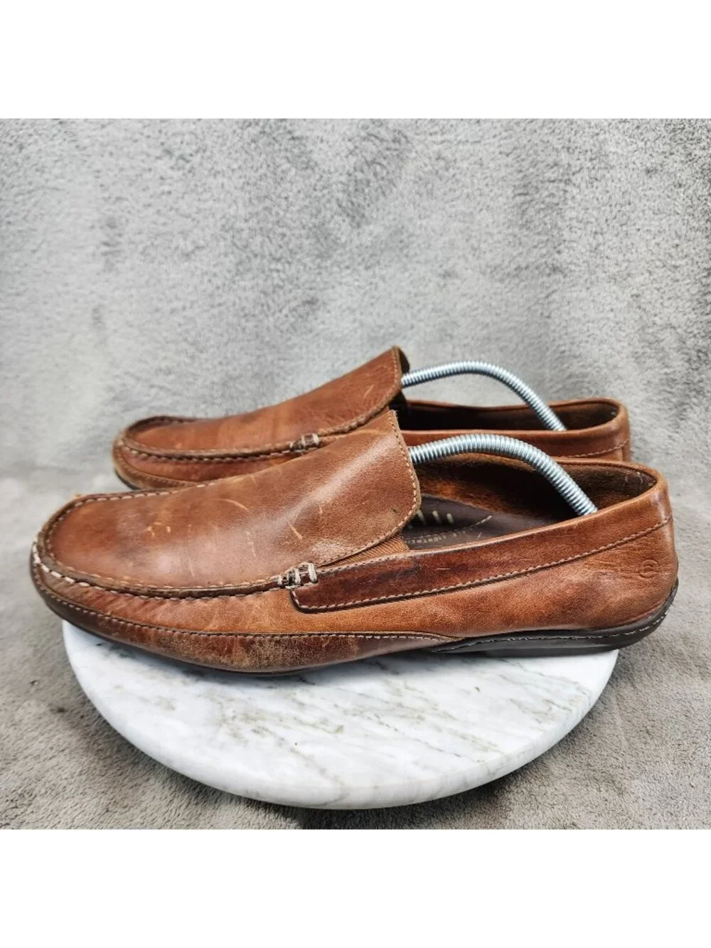 Rockport Shoes Mens Size 12 Brown Leather Slip On Driving Mocassin *Read*